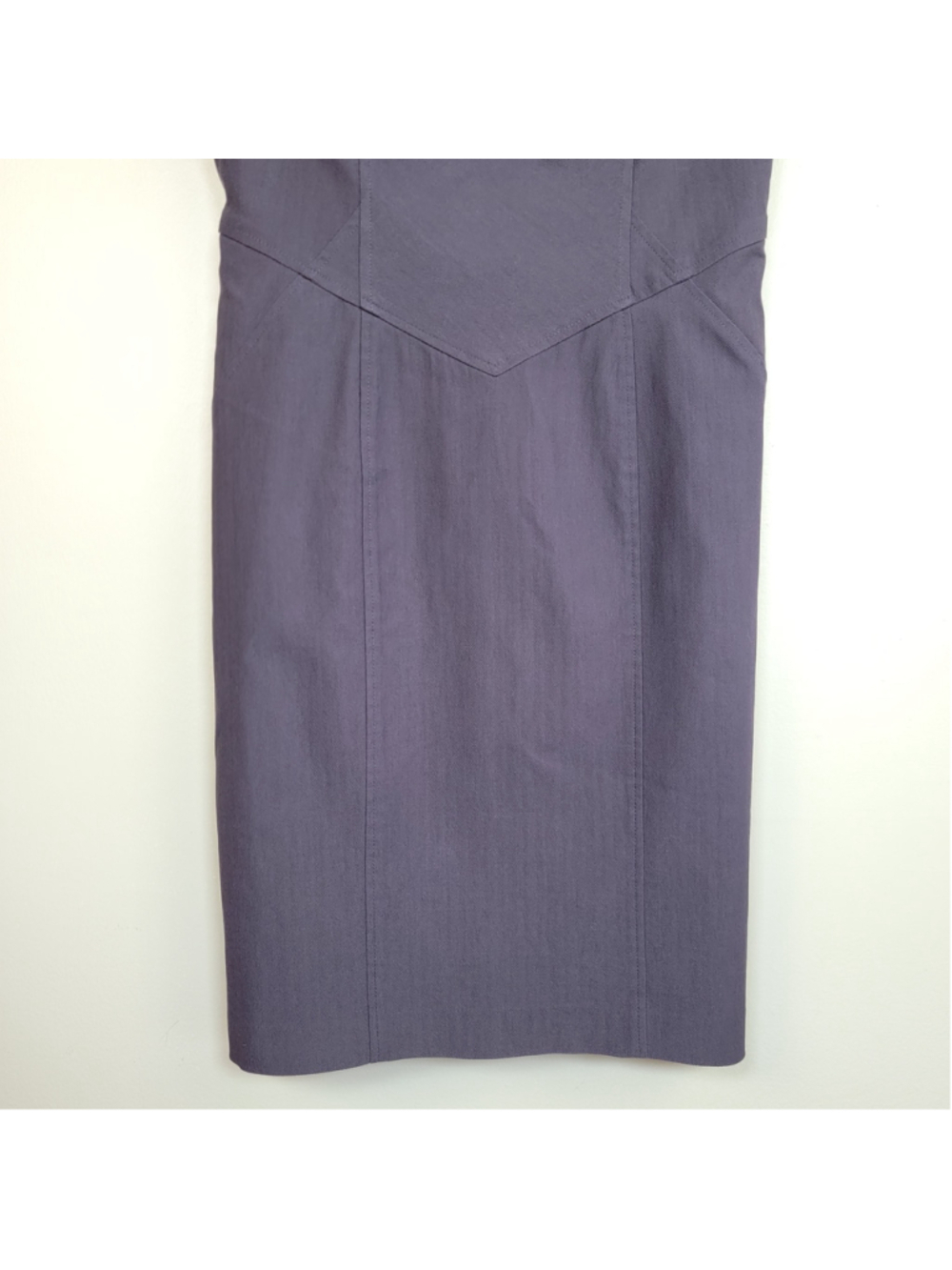 Adrianna Papell 8P Draped Cowl Neck Sheath Dress Purple Sleeveless Midi Stretchy - Picture 6 of 10